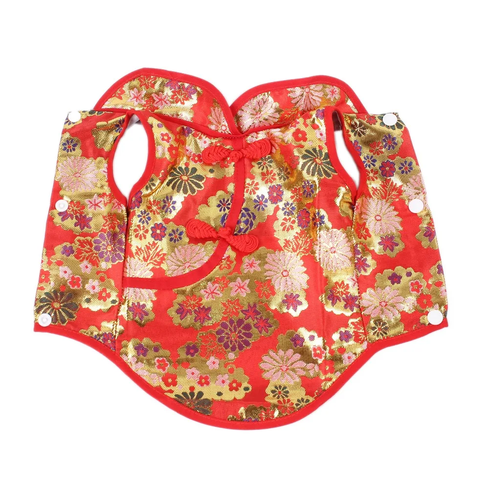 Красная Собака Кошка Cheongsam гобелен атласный цветочный китайский стиль платья для