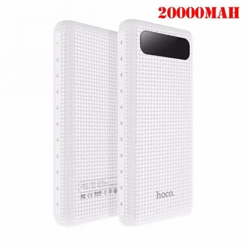 20000mah white HOCO 20000 мАч дизайн mi ni power Bank Внешняя батарея зарядное устройство Внешний аккумулятор для Xiaomi mi iPhone samsung Galaxy - Цвет: 20000mah white