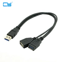 black usb 3 0 male to dual usb female extra power data y extension cable for 2 5 mobile hard disk