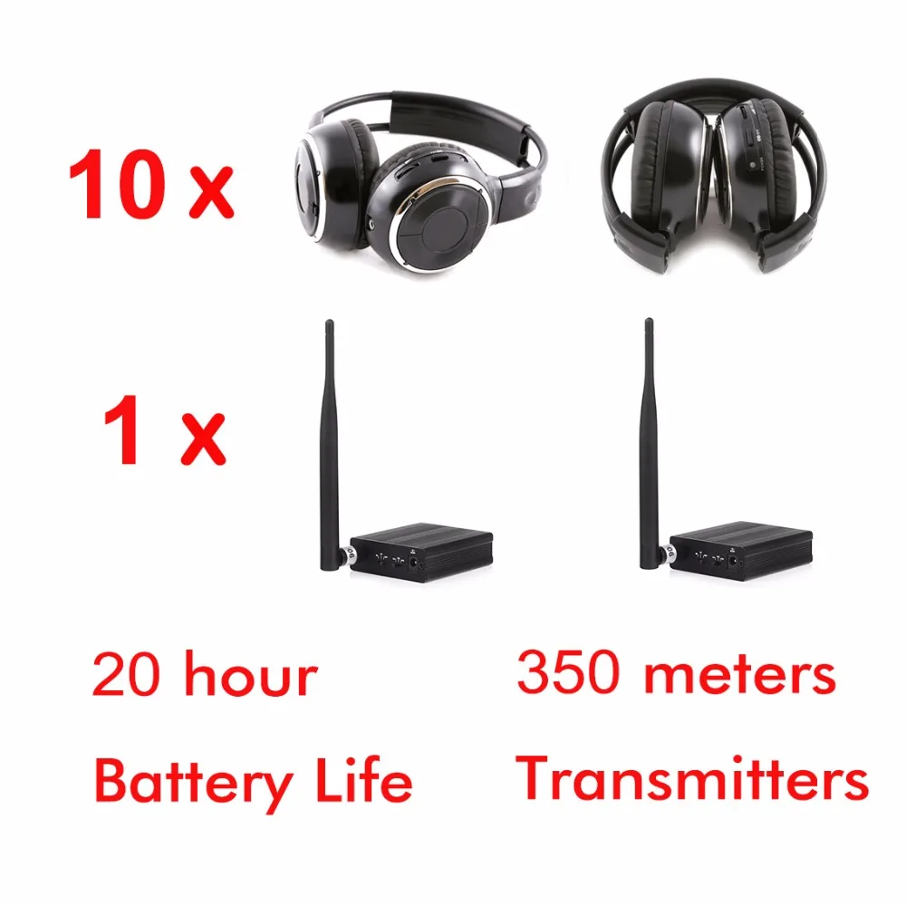 Профессиональные бесшумные наушники Disco Sound System RF беспроводные гарнитуры (10