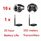 Профессиональные бесшумные наушники Disco Sound System, RF беспроводные гарнитуры (10 складных наушников + 1 передатчик)