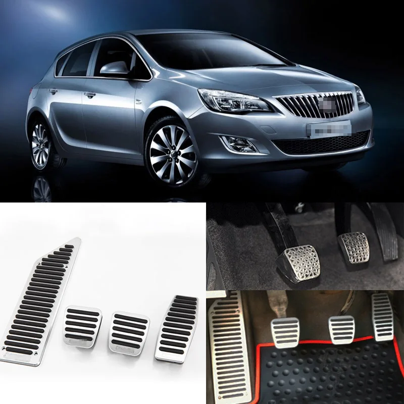 4 шт. алюминиевые Нескользящие подставки для ног Buick Excelle 2010 2014 MT|brake pedal cover|pedal