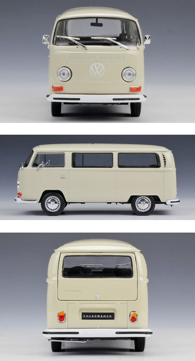 Welly 1:24 литая под давлением модель игрушечного автомобиля металлический Volkswagen Van РЕТРО ПРИНТ T2 автобус сплав 1972 VW автобус Отличный для мальчика игрушки Детский подарок PUBG