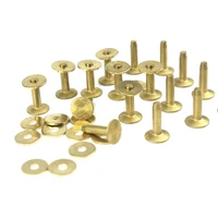 20pcs high quality solid brass rivets burrs 12 leather craft belt luggage rivets studs permanent tack fasteners
