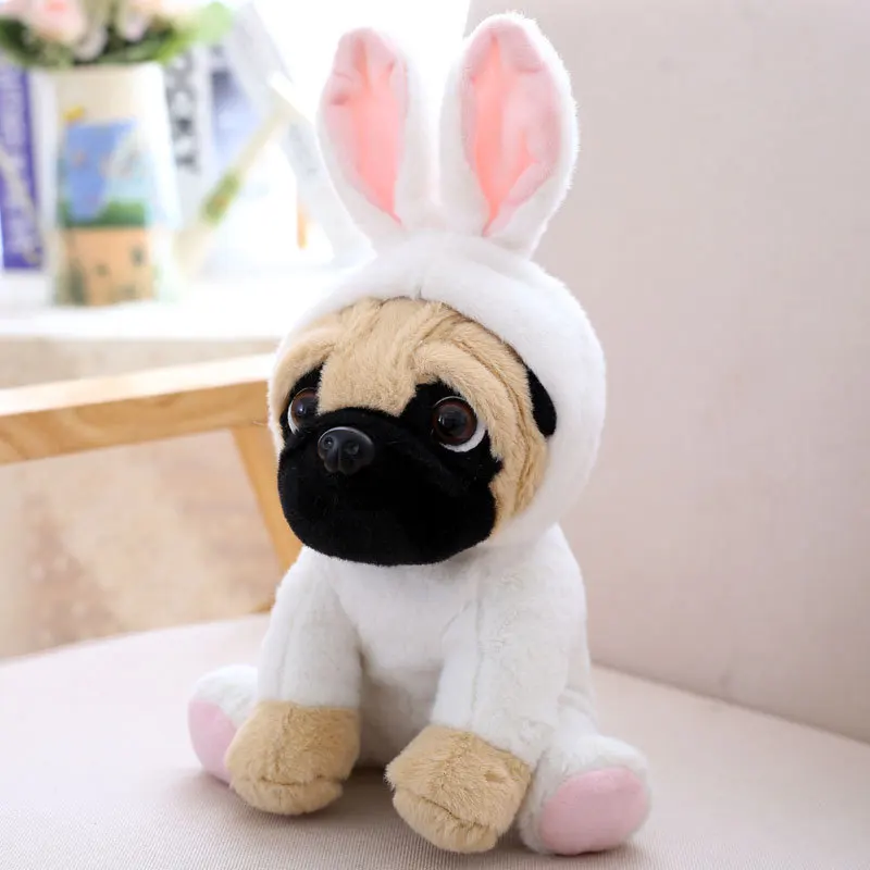 Rabbit 7 цветов, кукла для собаки из Шарпей, плюшевая игрушка, шляпа, кукла для собаки, моделирование, колокольчик, мопс, мягкие игрушки для детей, подарок - Цвет: Rabbit