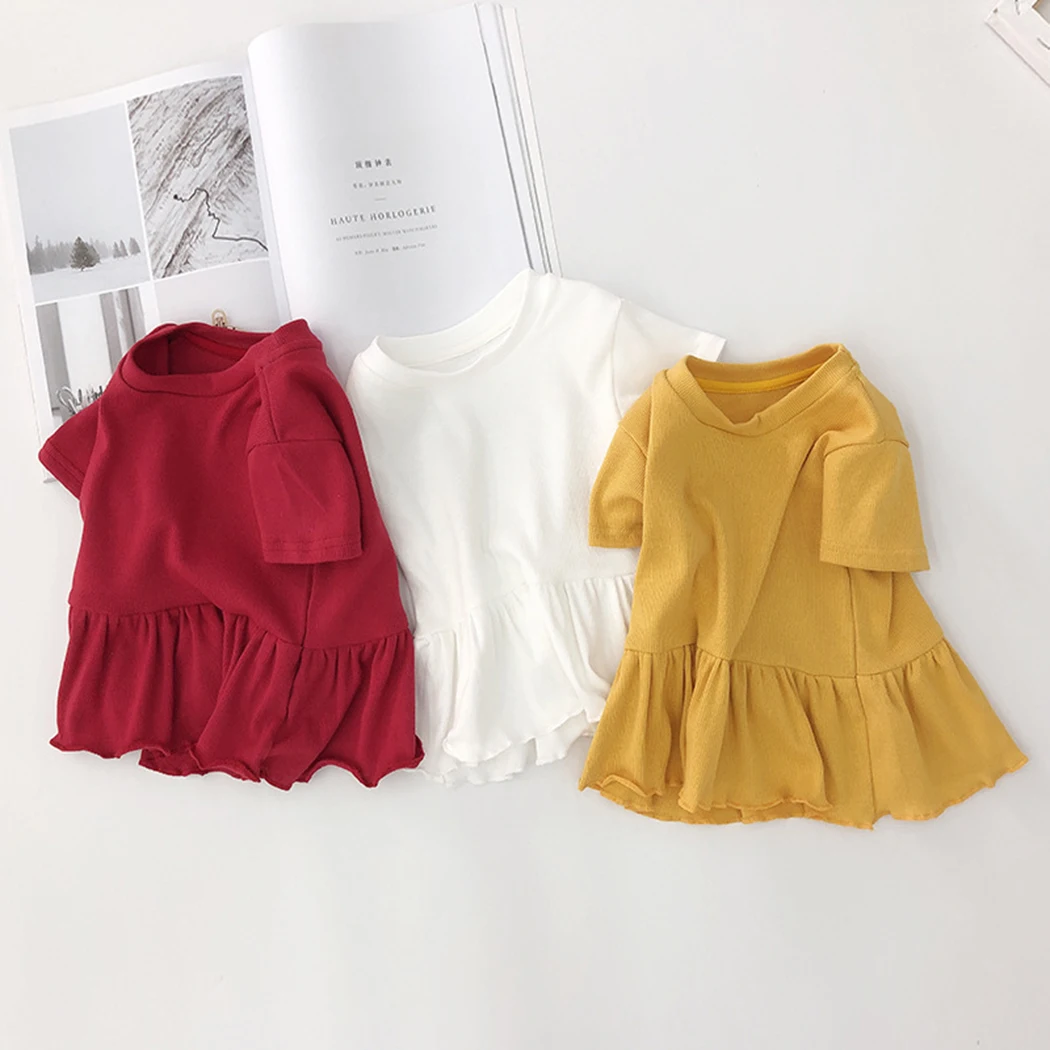 Повседневные летние платья в рубчик для маленьких девочек возрастом от 1 года до 5