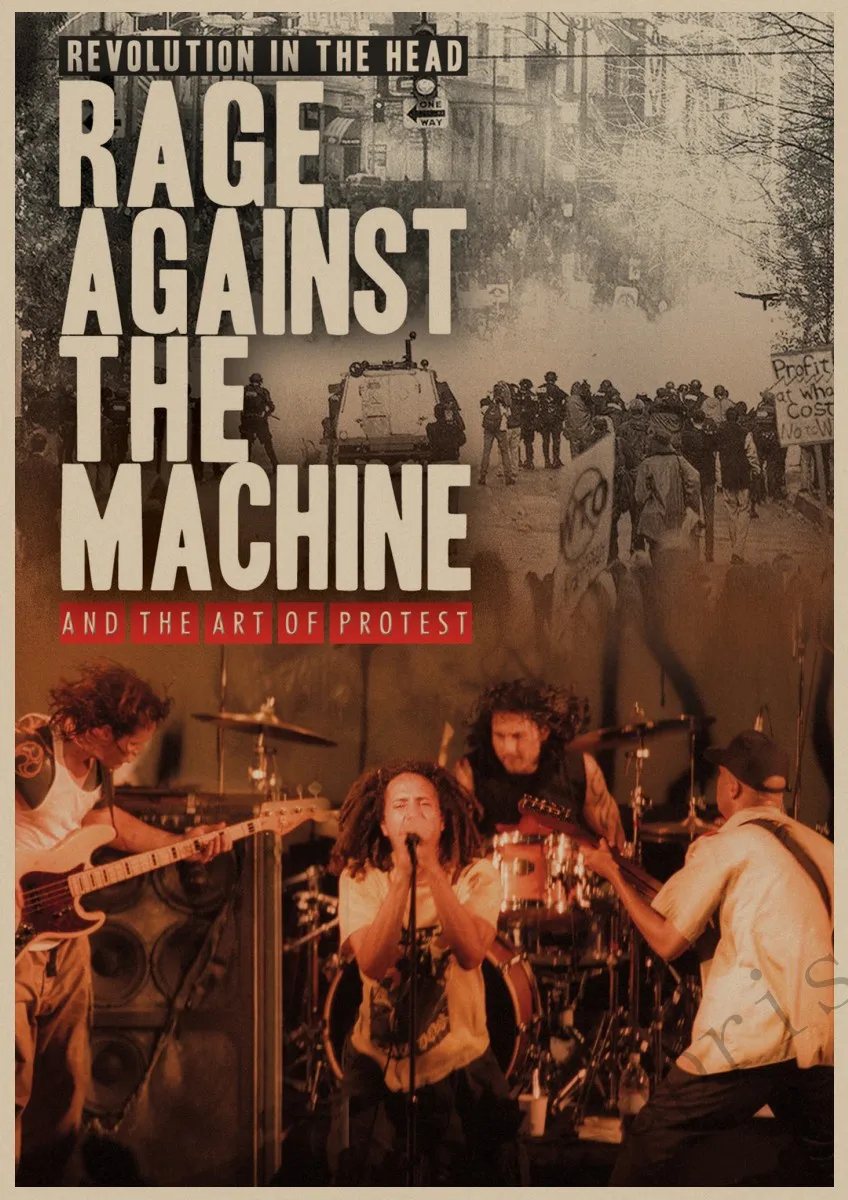 Rage Against The Machine Rap-металл, украшение для дома, крафт-бумага, кислота, рок-музыка, плакат, рисунок, ядро, настенная наклейка, домашний декор