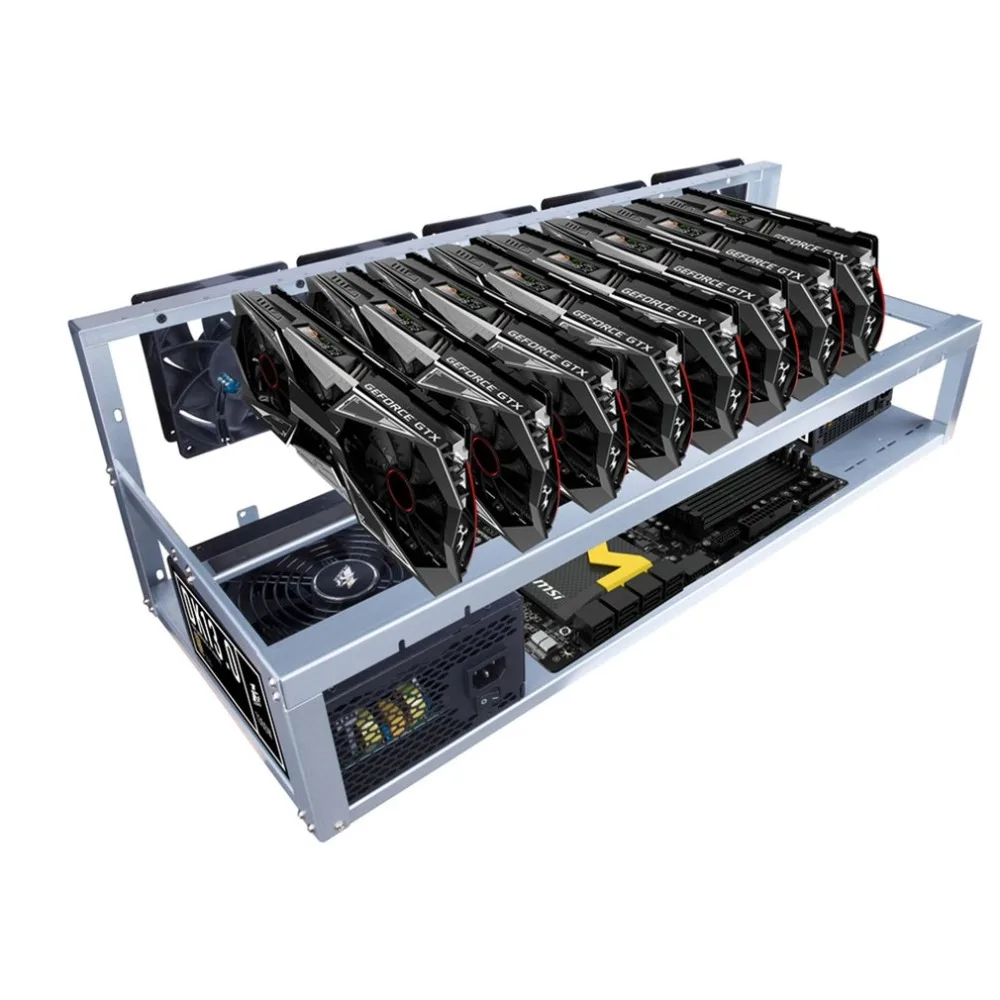 LESHP 8 графическая карта GPU рамка для майнинга машины с 5 вентиляторами охлаждения