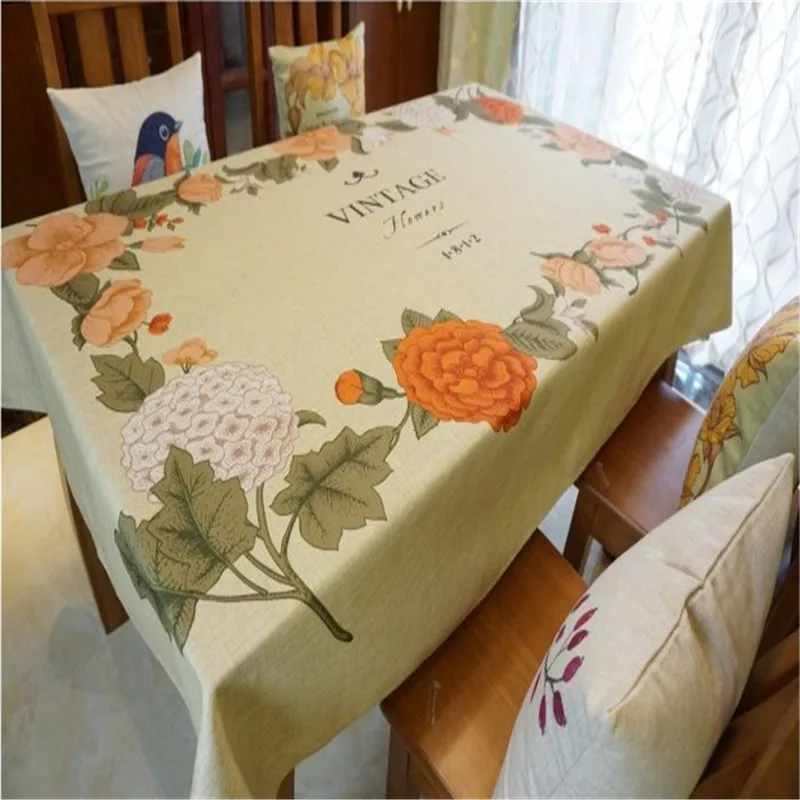 

Free Shipping Around Flower Patroal Style Tablecloth Cover Coffee Tea Natural Blanket Cup Mat Oil Water Proof Blanket Antependiu