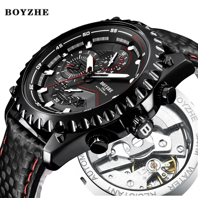 BOYZHE 2018 Новые Мужские автоматические механические часы мужские спортивные