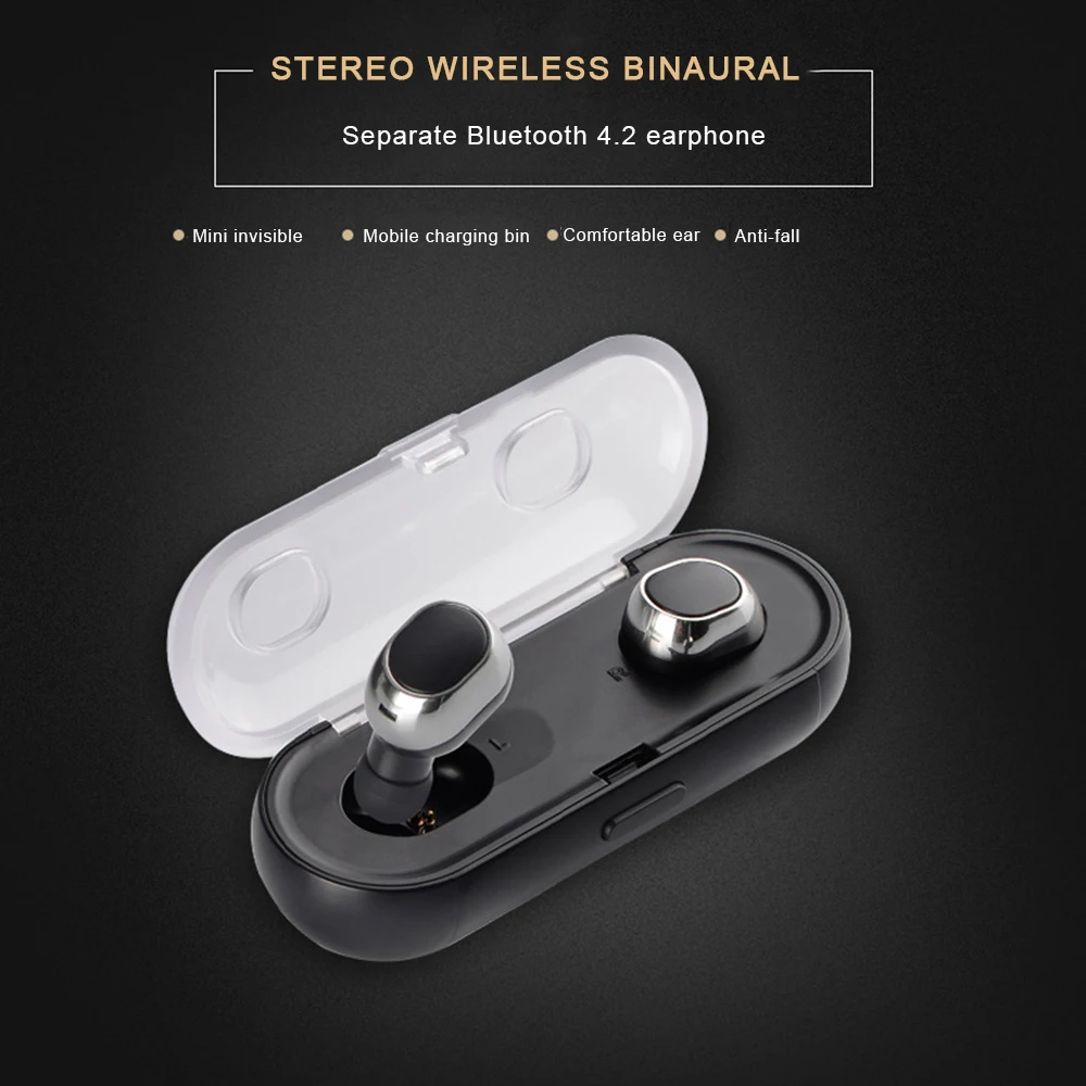 Bluetooth гарнитура 3D беспроводные стерео Geluid TWS16 Mini V4.2 Draadloze Koptelefoon Bluetooth наушники с зарядным устройством