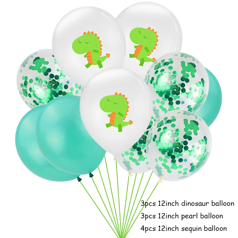 Balloon 10pcs 10 шт. 12 дюймов мультфильм серии динозавров латексные шары День Рождения Вечеринка для малышей украшения для детской вечеринки - Цвет: Balloon 10pcs