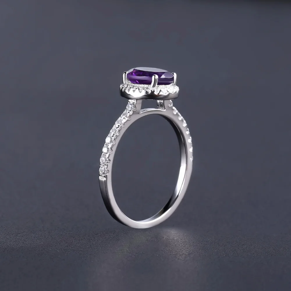Gem's Ballet, новинка, 1.35Ct, натуральный аметист, фиолетовое обручальное кольцо для женщин, 925 пробы, серебро, романтическое кольцо, хорошее ювелирное изделие