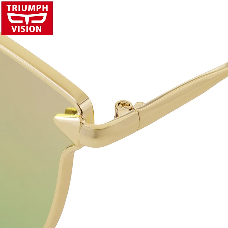 Женские солнцезащитные очки TRIUMPH VISION розовые зеркальные с кошачьим глазом