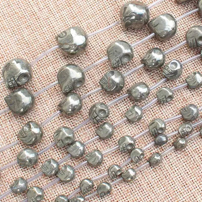 

Natural Pyrite skull Shape 8-18mm Beads 15inch per strand,For DIY Jewelry Making !We provide mixed wholesale for all items!