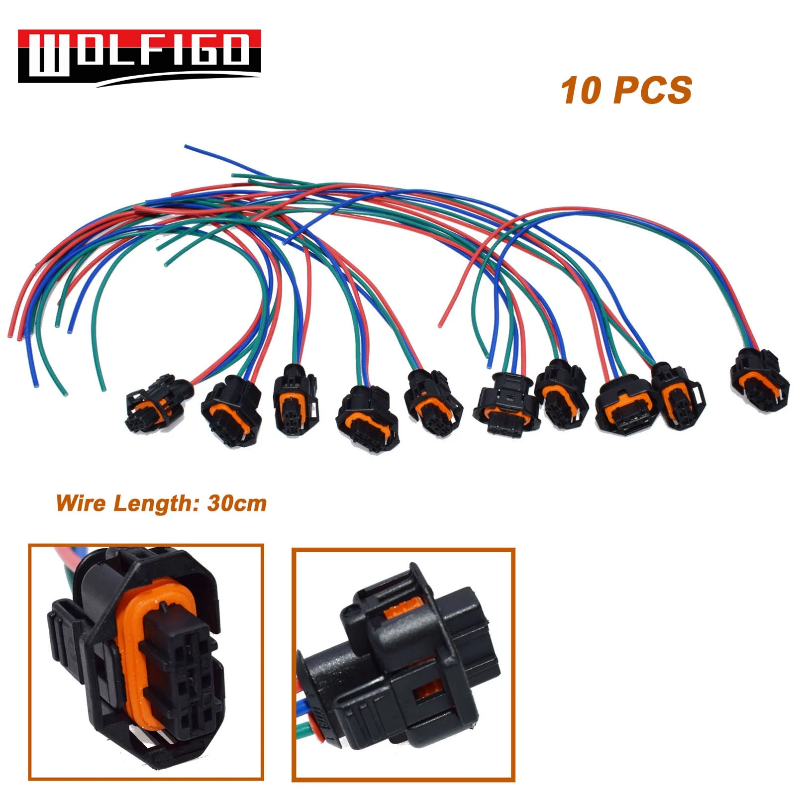 10 PCS wires WOLFIGO коллектор абсолютного давления карта сенсор w/или w/o жгуты проводов Пигтейл Разъем 12591290 2133842 для Chevrolet 55573248 - Цвет: 10 PCS wires