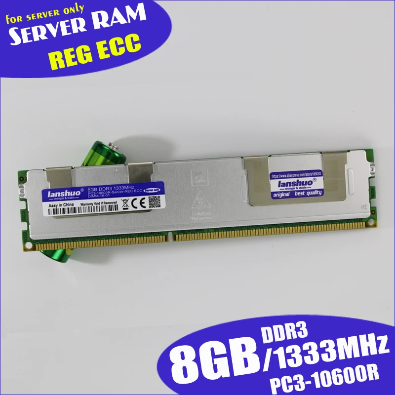Lanshuo 8 Гб DDR3 1333 МГц 8G REG ECC радиатор Серверная Память ОЗУ 16 24 ГБ 32 пожизненная