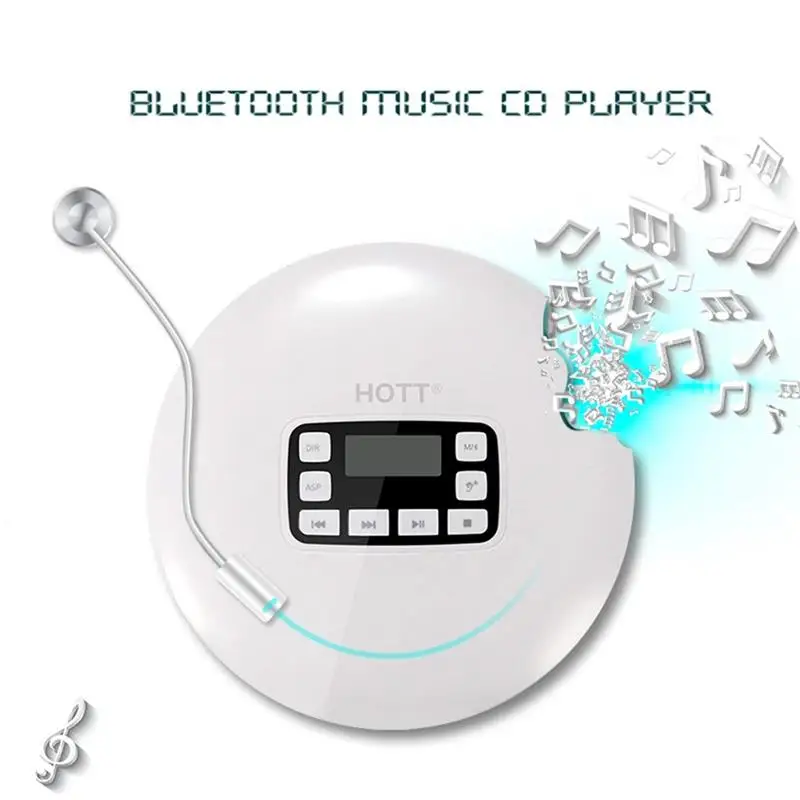 Портативный Bluetooth CD-плеер с ЖК-дисплеем/разъем для наушников защита от ударов ультра тонкий персональный CD музыкальный плеер