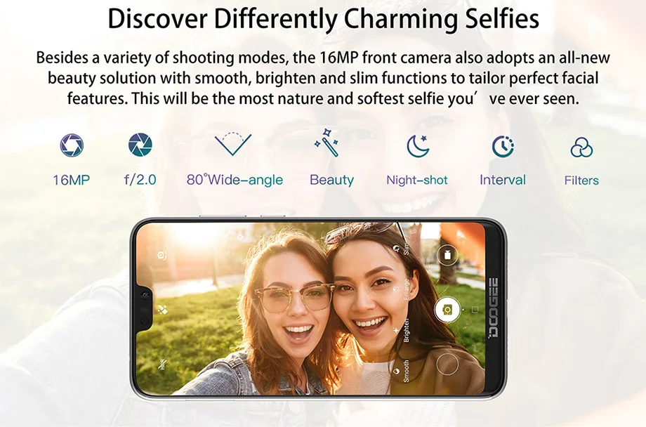 DOOGEE N10 Восьмиядерный 3 GB Оперативная память 32 ГБ Встроенная память Android 8,1 смартфон 5,84 дюйма FHD+ 19:9 Дисплей 16.0MP Камера 3360 mAh мобильный телефон