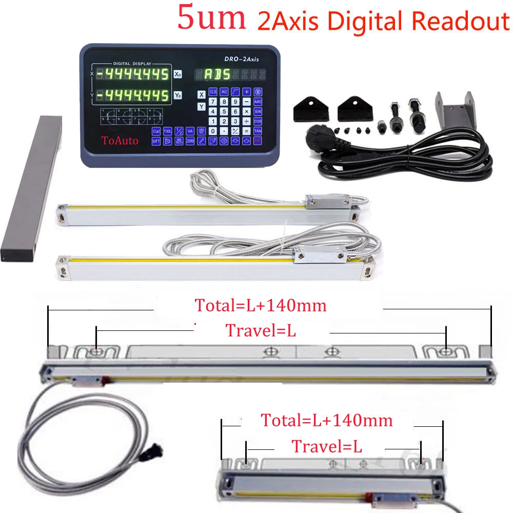 DRO 2 Axis цифровая индикация + шт. 50 1000 мм линейная шкала линейный энкодер линейка для