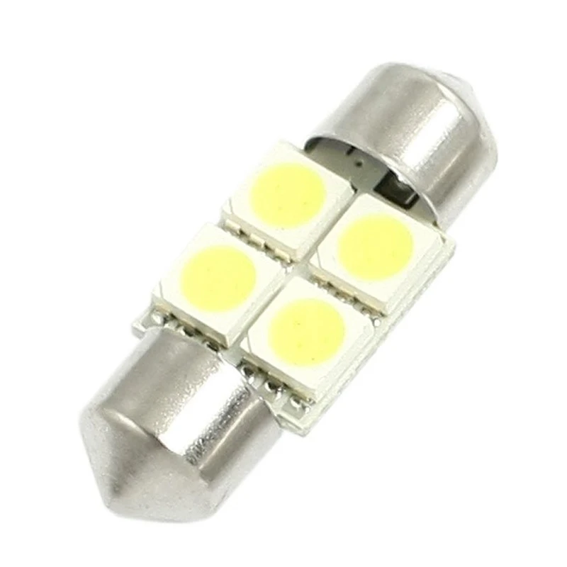 DC 12V 30mm 4 5050 SMD автомобильный внутренний купол гирлянда светодиодный свет белый 2