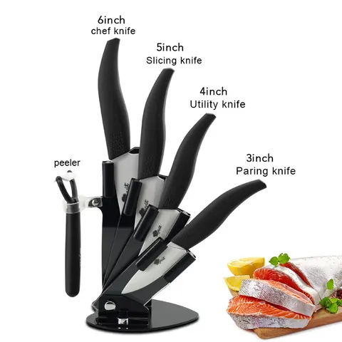Набор кухонных ножей с подставкой (4 ножа)