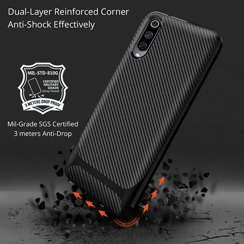 Для Xiaomi mi 9 чехол мягкий силиконовый задняя крышка из углеродного волокна ТПУ