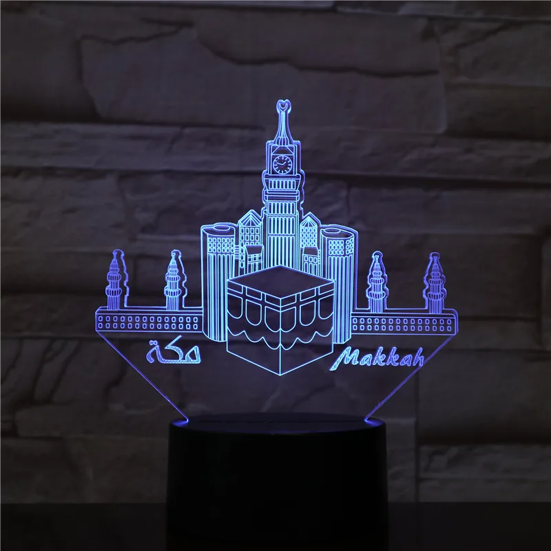 Mecca Mosque Makka Usb 3d светодиодный ночной Светильник veilleuse лампа украшение RGB детский подарок знаменитое здание настольная лампа прикроватная неоновая