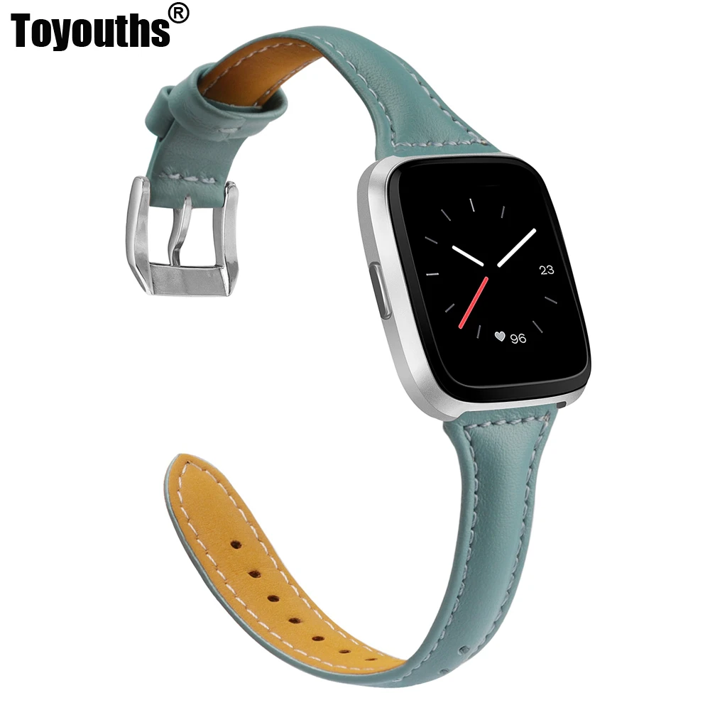 Силиконовый кожаный ремешок премиум класса браслеты Замена для Fitbit Versa Смарт