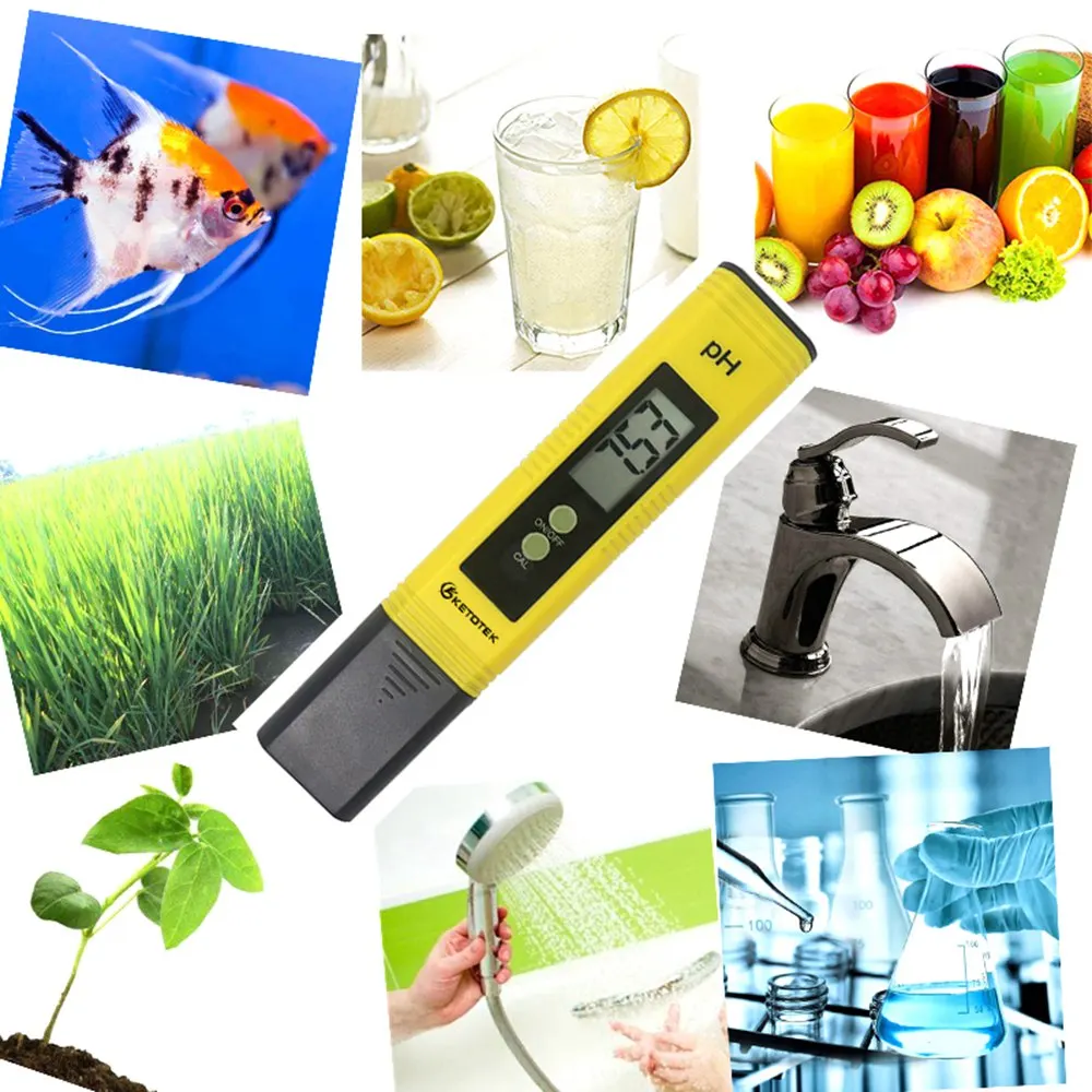 

Portable Digital ATC PH Meter 0.00~14.00 Water Tester Pool PH Monitor Aquarium Water Quality Analyzer Calibration Powder