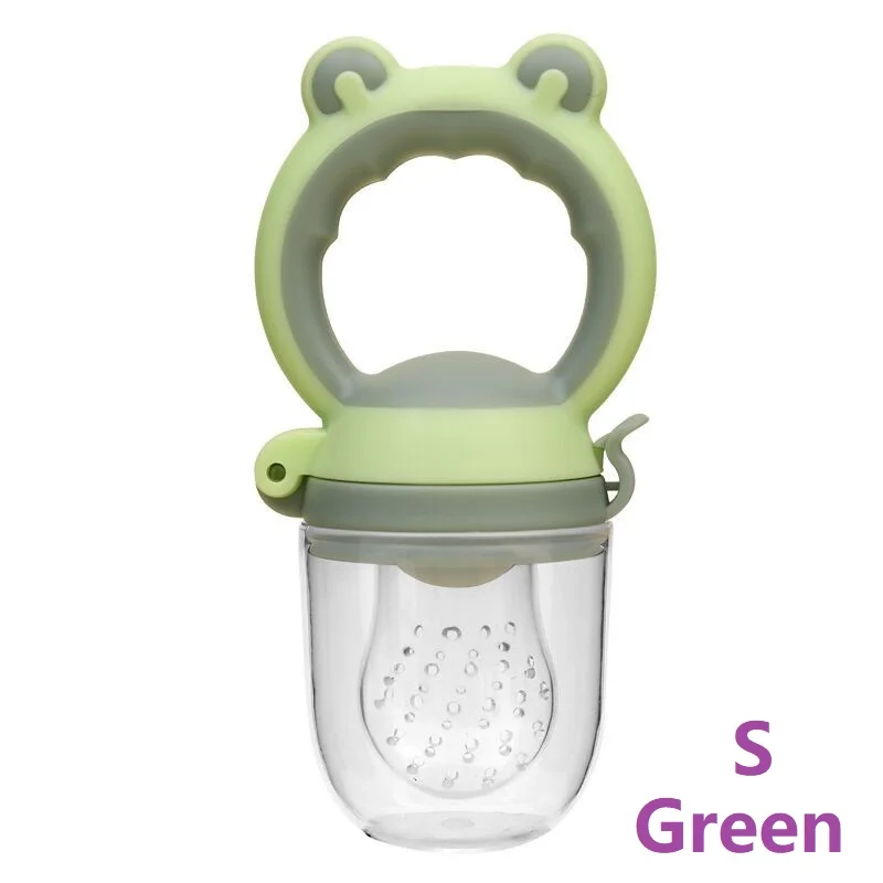 Green S Поднять младшего возраста с рисунками героев из мультфильмов, рисунок лягушки, свежий Еда детская Силиконовая пустышка Bebes кукла трансфер до пустышки для младенцев Fuit соски-пустышки Фидер для Sucette соски chupetas - Цвет: Green S