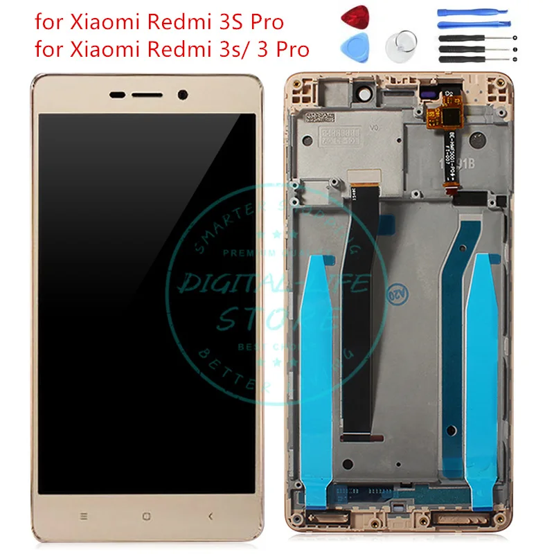 ЖК-дисплей с рамкой для Xiaomi Redmi 3s / Pro/ 3 Pro Prime дигитайзер сенсорного экрана в сборе