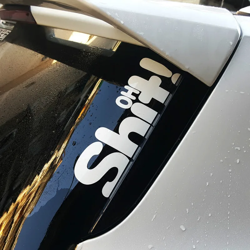 

GalonDeco OHSHIT Funny Reflective Car Stickers Decals Creative Car Motorcycle Decoration Stickers Rear Windshield