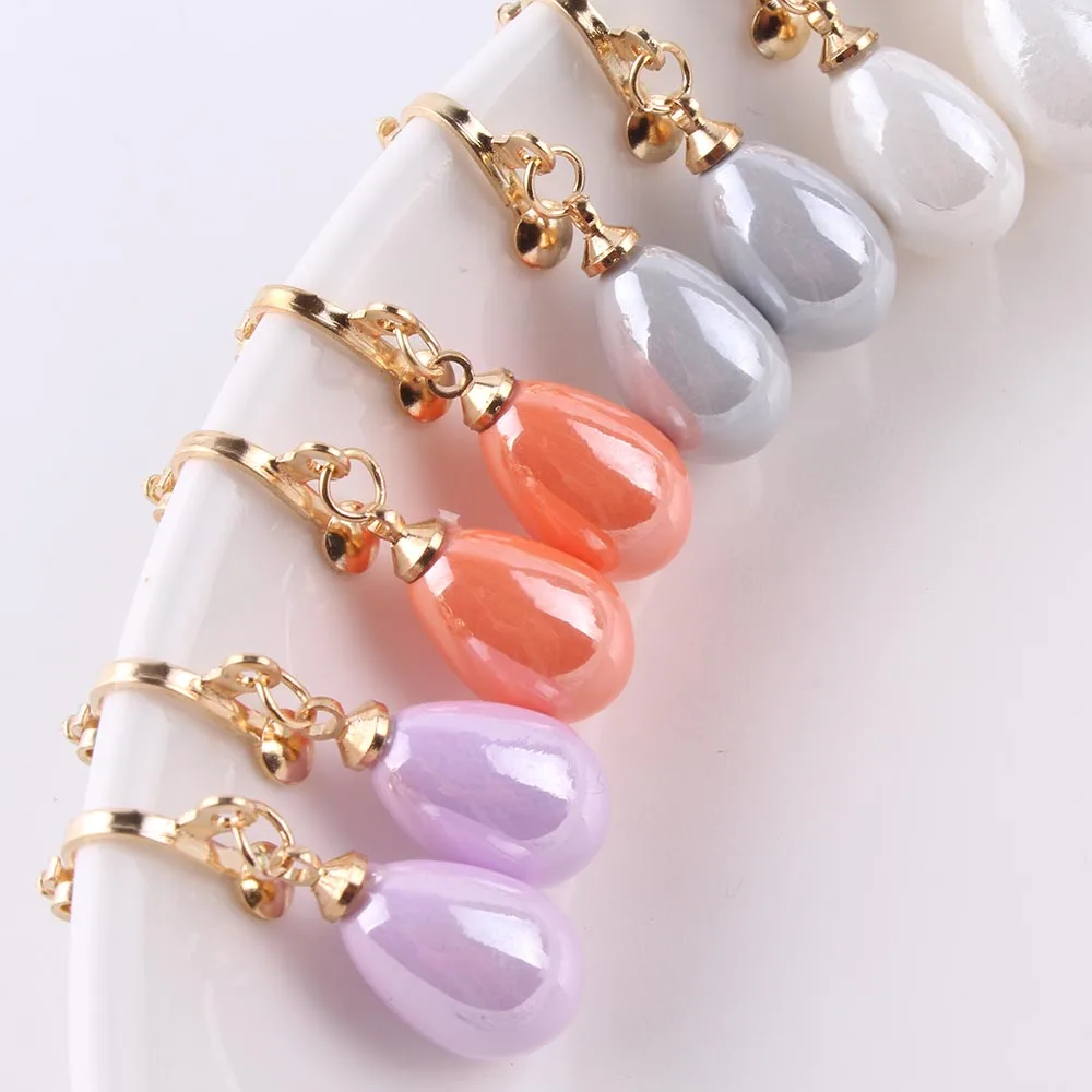 Роскошные Этнические серьги Клипсы из смолы в виде капли воды новинка весны 2018