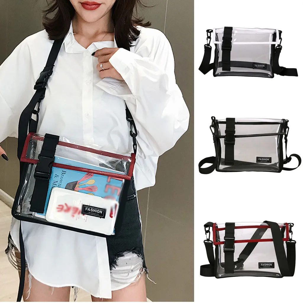 

Transer fashion Handbags women PVC Transparent Clear Crossbody Bags fashion Street Versatile Shoulder Bag ladies casual bags #30