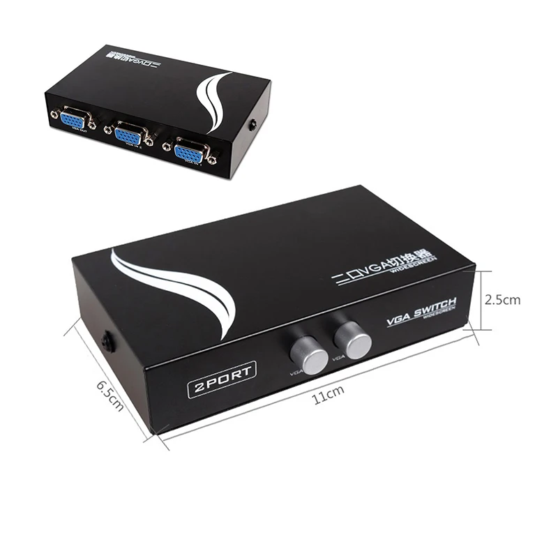 Лидер продаж 15HDF 2-портовый 2 в 1 переключатель коробка двухсторонний VGA видео для