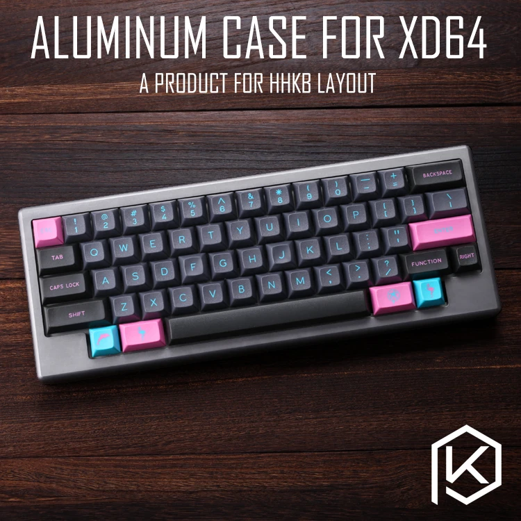 

Anodized Aluminium case for xd60 xd64 60% hhkb layout custom keyboard acrylic panels diffuser can support gh60 xd64 xd60 60%