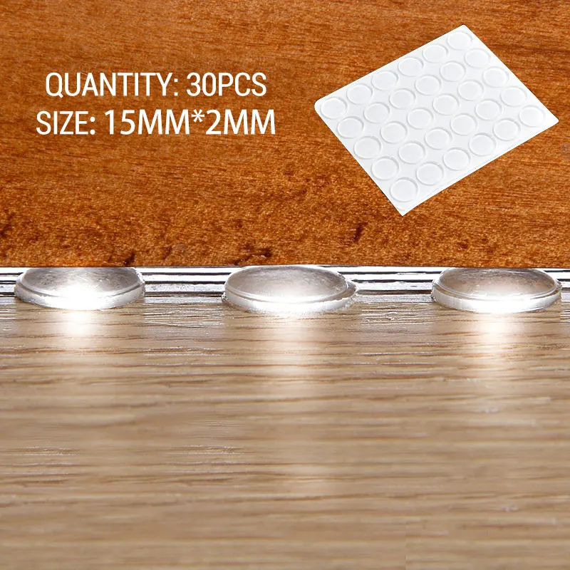15x2MMx30pcs NAIERDI дверные стопоры самоклеющиеся силиконовые накладки для шкафа бамперы ловит Резиновый Буфер Заслонки Подушка мебельная фурнитура - Цвет: 15x2MMx30pcs