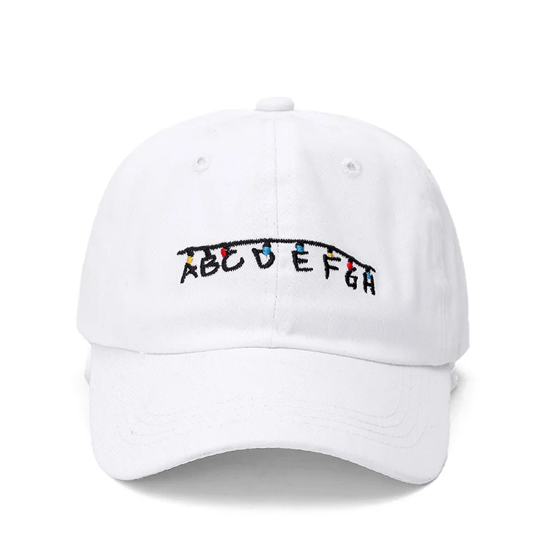 ABCDEF буквы вышивка Snapback шляпы взрослые повседневные Хлопковые бейсболки для