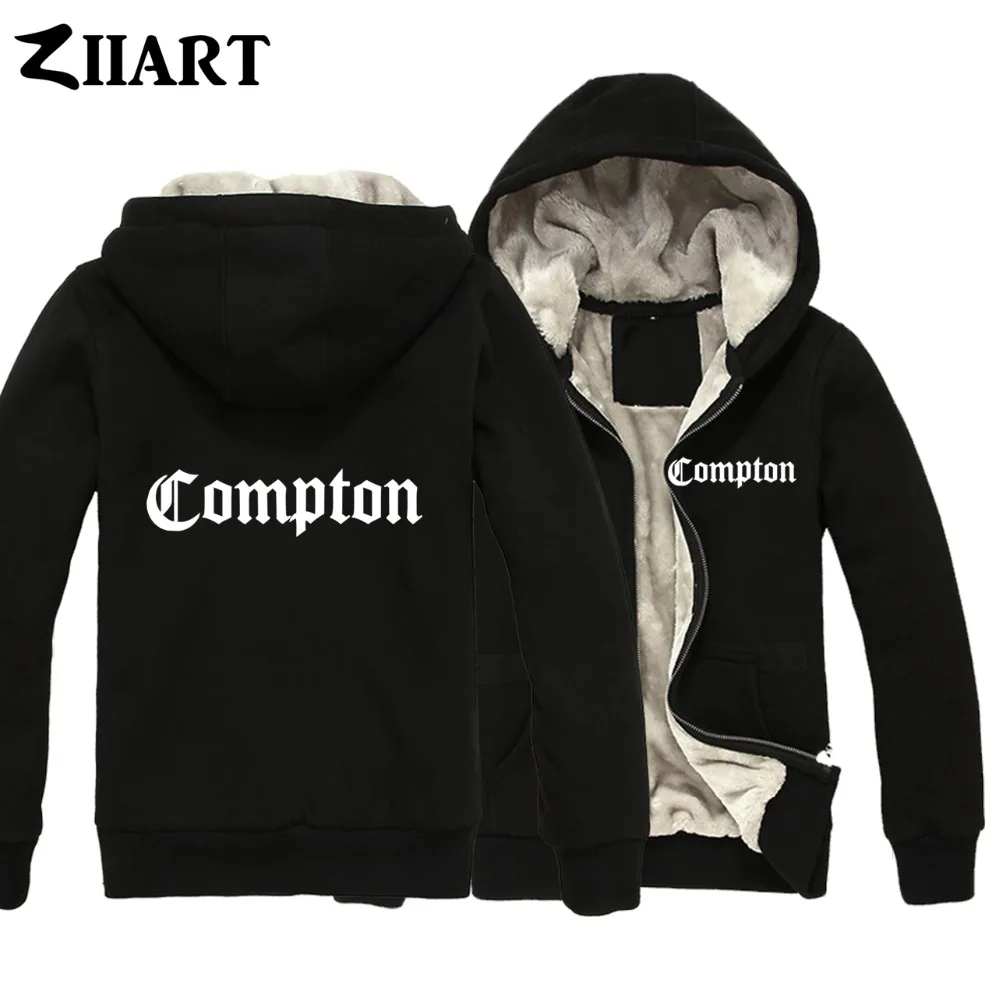 

Compton Готический шрифт хип-хоп рэп парная Одежда для мальчиков мужской на молнии на осень и зиму плюс бархатные парки ZIIART