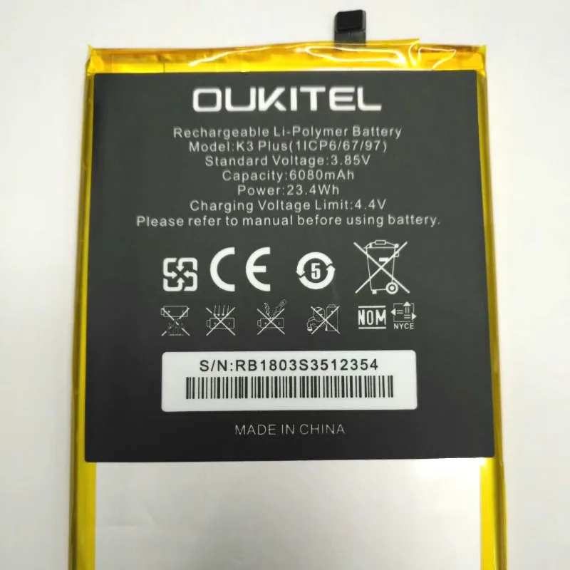 Аккумулятор 6080 мАч батареи OUKITEL K3 plus + трек код|Аккумуляторы для мобильных