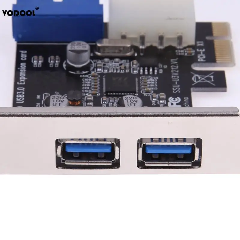 Плата расширения VODOOL USB 3.0 PCI E внешний 2 портовый 3 0 + внутренний 19 контактный