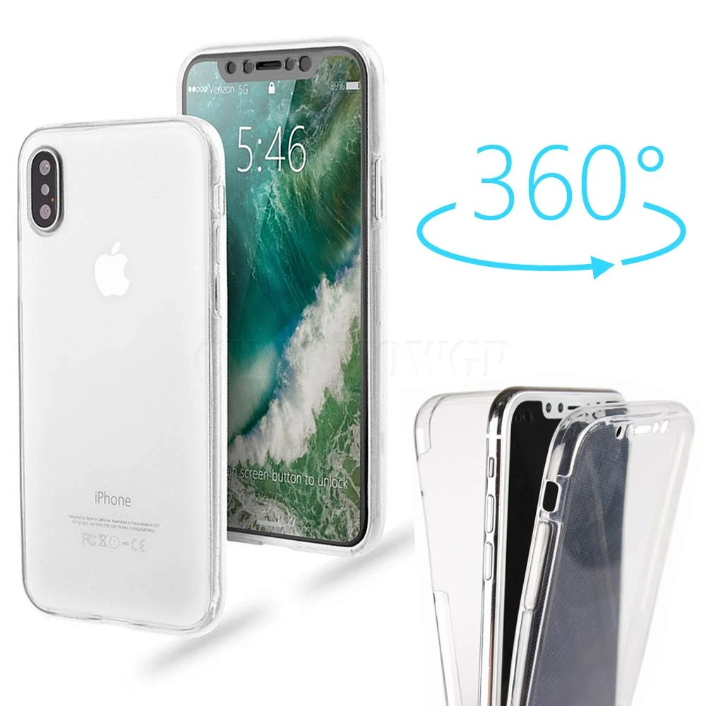 Двойной силиконовый чехол для iPhone 11 Pro Max XS XR X с полным покрытием 6 6S 7 8 Plus 5 5s SE