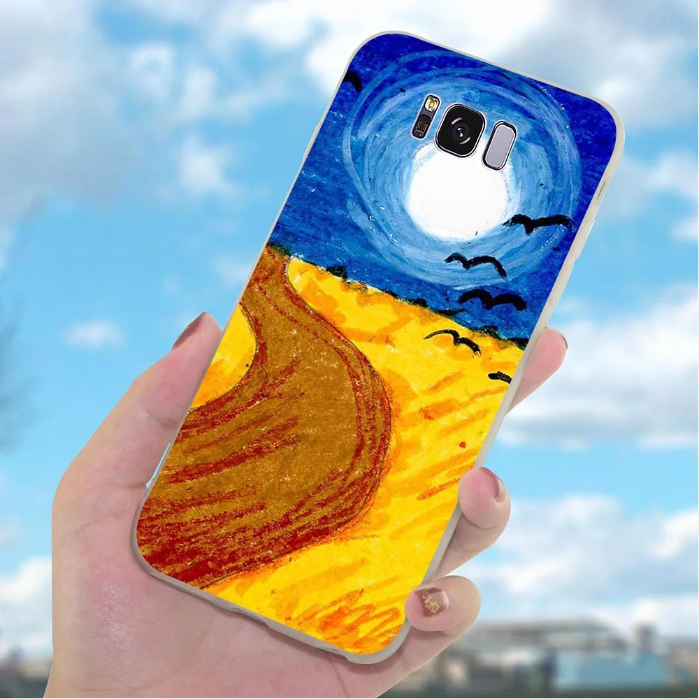 Кожаные чехлы Звездная ночь Ван Гог чехол для телефона Samsung Galaxy S10 Plus S7 Edge M10 M20 M30 S6