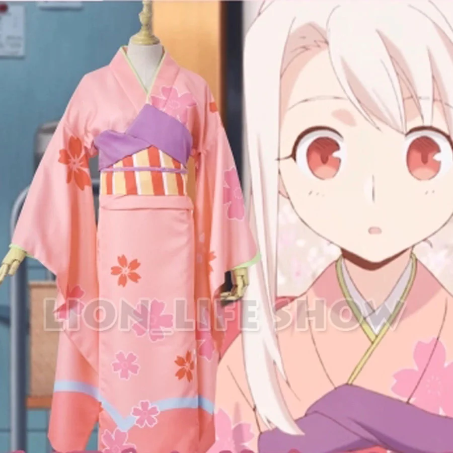 Fate Grand Order Illyasviel Von Einzbern кимоно Сакура косплей костюм Fate/GO| |