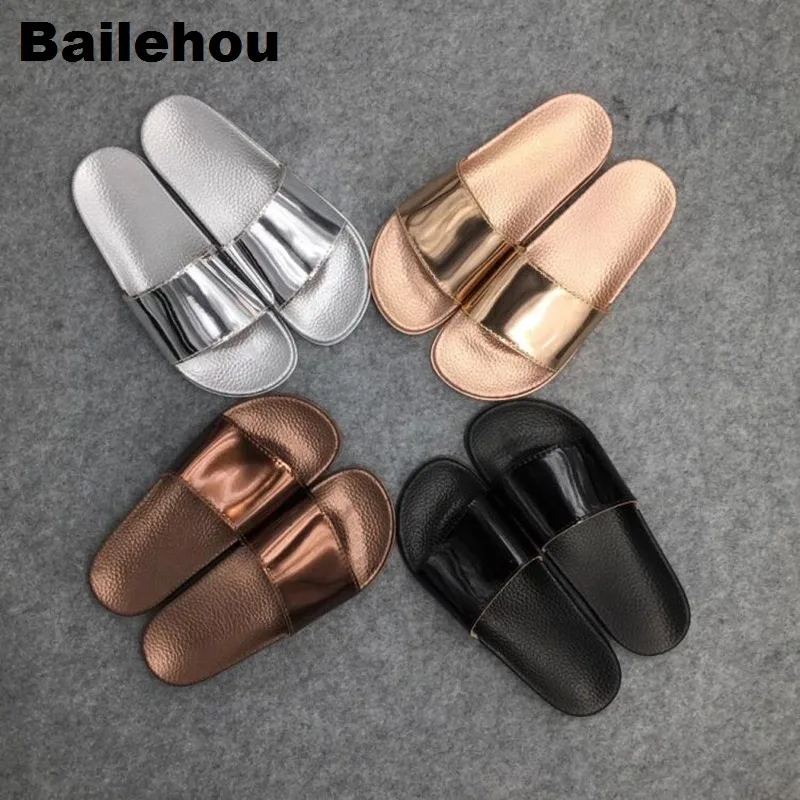 Bailehou Модные женские тапочки пляжные сандалии на платформе слипоны направляющие
