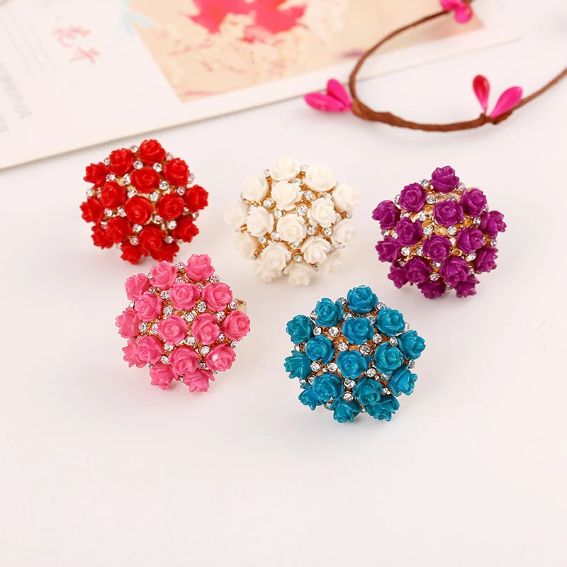 Женские кольца для помолвки в форме роз высокое качество большой цветок из