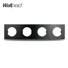 Wallpad L6 DIY черная четырехсекционная алюминиевая металлическая пластина Матовая рамка для настенного выключателя, комбинированная розетка, 344*86 мм