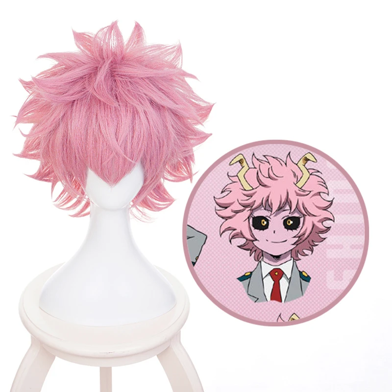 Boku no Hero Academia Mina Ashido Wig Cosplay Costume My Men Women Short Synthetic Hair Party Play Wig+Wig Cap |