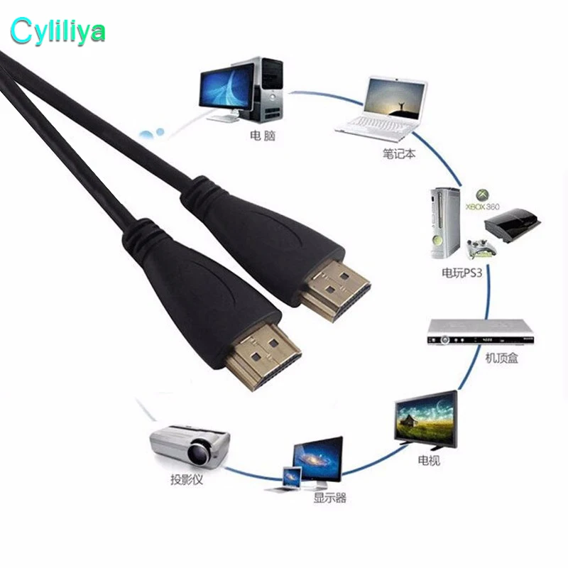 HDMI кабель AM для 1080P и DVD плееров 100 шт. 1 м 2 3 5 10 15 20 м|Кабели VGA| |
